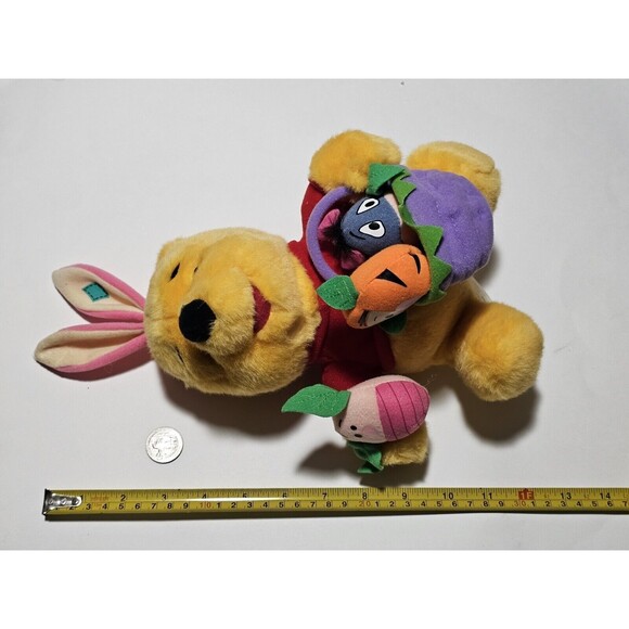 Disney Mattel 1999 Winnie the Pooh Plush Easter Basket 9" Eeyore Tigger Piglet - Picture 3 of 10